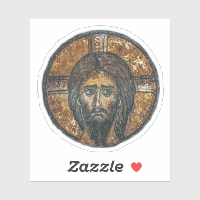 Sticker Jésus Christ Icône chrétienne orthodoxe byzantine (Feuille)