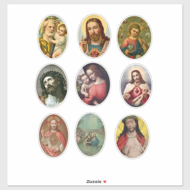Sticker Jésus-Christ Marie-Joseph Family art (Feuille)