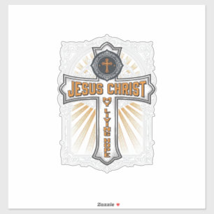Sticker Jésus-Christ Mon Espoir Vivant Croix Vintage