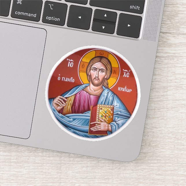 Sticker Jésus-Christ tenant l'icône orthodoxe des Évangile (Détail)