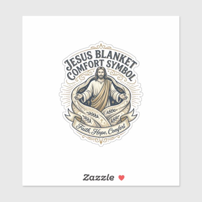 Sticker Jésus Couverture Confort Symbole Jésus Couverture  (Feuille)