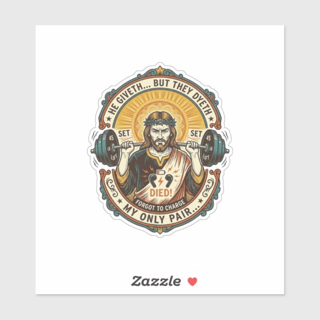 Sticker Jesus Dead Headphones Mid Set Silent Workout Gym H (Feuille)