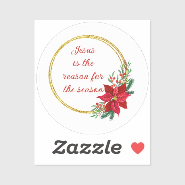 Sticker Jésus est la raison de la saison Citation (Feuille)