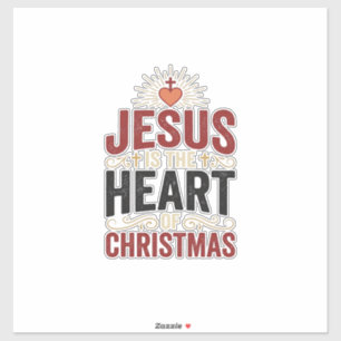 Sticker Jésus est le cœur du T-shirt vintage de Noël