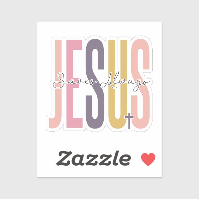Sticker Jésus est le meilleur cadeau de Noël chrétien (Feuille)