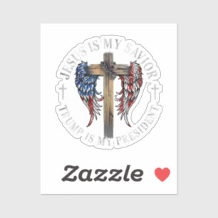 Sticker Jésus est mon sauveur Trump est mon président 2024