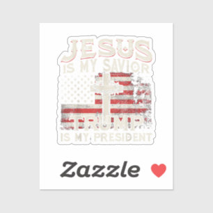 Sticker Jésus Est Mon Sauveur Trump Est Mon Président Amér
