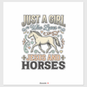 Sticker Jesus Et Fille De Chevaux Chemise De Foi De Cheval