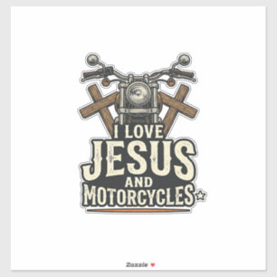 Sticker Jésus et motos vintage chrétien conception de mota