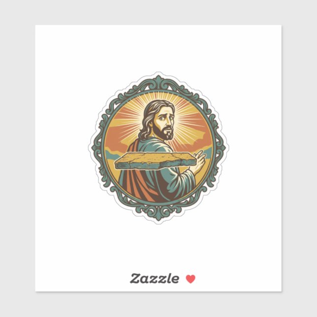 Sticker Jésus gêné trébuchant surface plane publique club (Feuille)