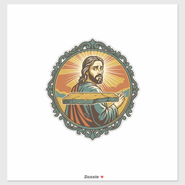 Sticker Jésus gêné trébuchant surface plane publique club (Feuille)