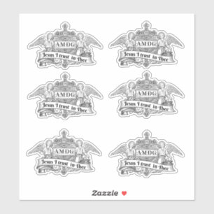 Sticker Jesus I Trust Angels AMDG Religieux