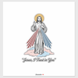 Sticker Jésus, je me fie en toi, design de chemise vintage