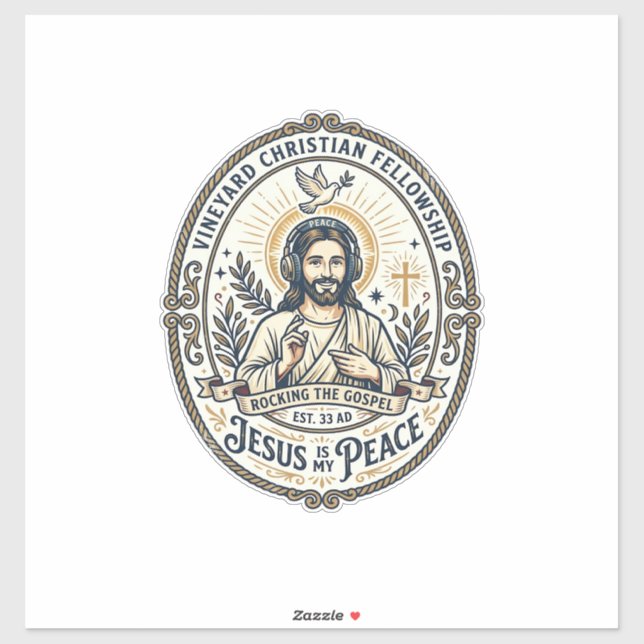 Sticker Jesus Lo Fi Rythmes D'étude Tee Graphique Esthétiq (Feuille)