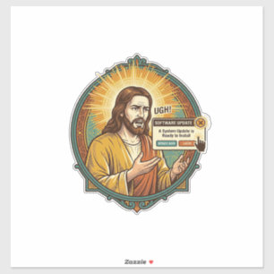Sticker Jésus Mise à Jour Logcielle Ennuyeuse Pop Up Humou