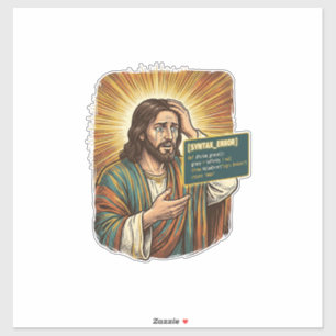 Sticker Jésus pleurant Erreur de syntaxe Programmation Pro