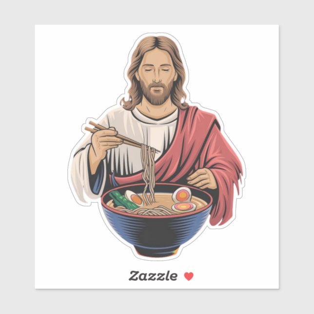 Sticker Jesus Ramen Amen (Feuille)