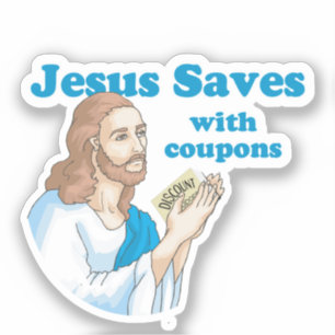 Sticker Jésus sauve avec des coupons