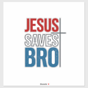 Sticker Jésus Sauve Frère Typographie Chrétienne T-Shirt C