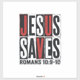 Sticker Jésus Sauve Romains 10_9 Chemise Vintage Chrétienn