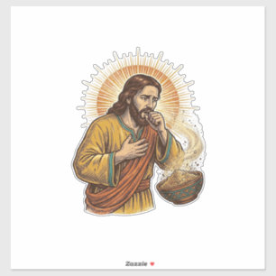 Sticker Jésus s'étouffant avec un miettes de chips de tort