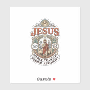 Sticker Jésus Symbole de l'Église primitive Esthétique Jés