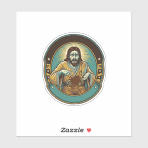 Sticker Jésus tache de café le pantalon avant de rencontre