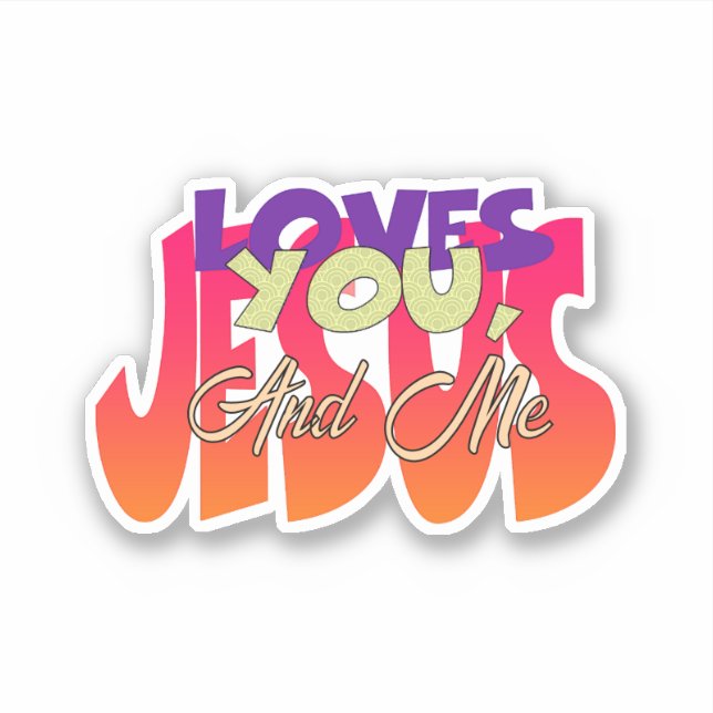 Sticker Jésus T'Aime Et Moi (Devant)