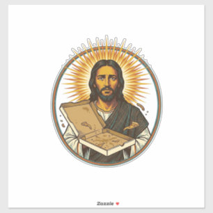 Sticker Jésus Trompé Par Une Boîte De Pizza Vide Humour De