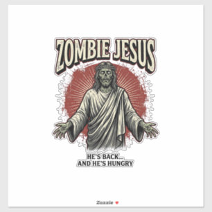 Sticker Jésus zombie gravure vintage design de t-shirt drô