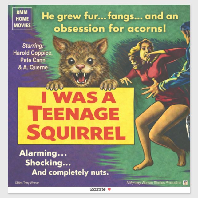 Sticker J'étais un écureuil adolescent (Feuille)