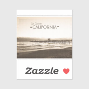 Sticker Jetée de San Clemente Californie rétro vintage sép
