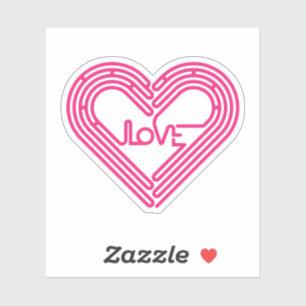 Sticker Jeu d'amour drôle rose