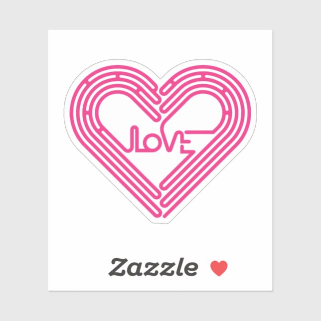 Sticker Jeu d'amour drôle rose (Feuille)