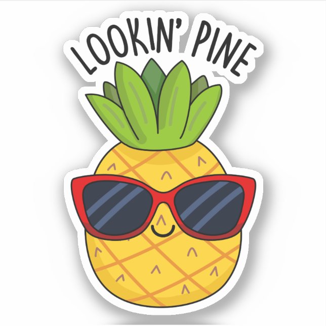 Sticker Jeu d'ananas drôle de pin à regarder (Devant)