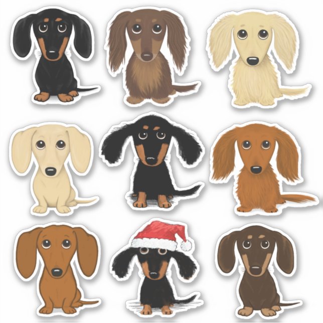 Sticker Jeu d'autocollants de nuances de couleurs Doxie (Devant)