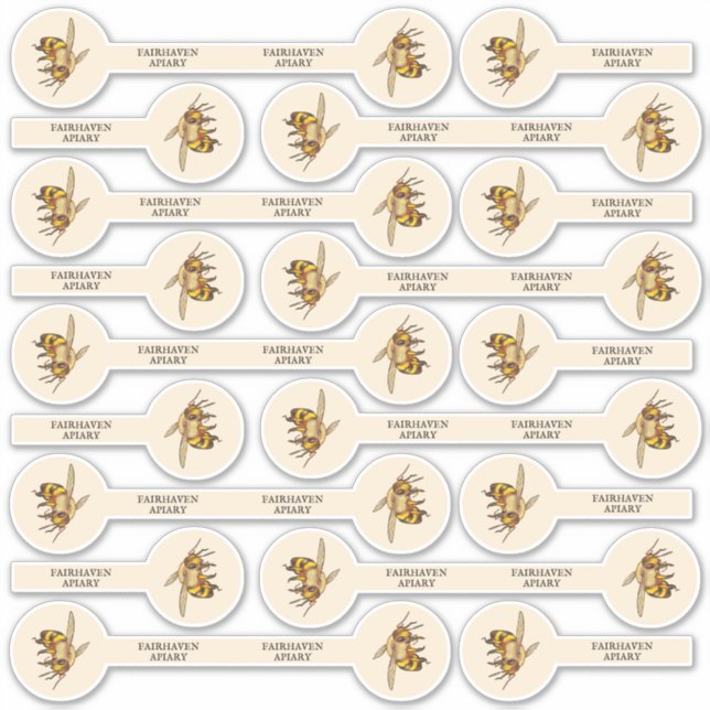 Sticker Jeu de 27 Photo Miel Jar Sécurité Lid Custom-Cut (Devant)