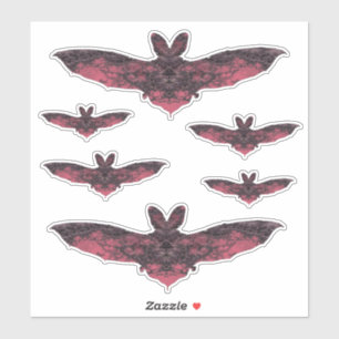 Sticker Jeu de chauve-souris fractal dentelle rose gothiqu