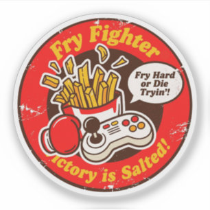 Sticker Jeu de combat de style rétro & Conception de frite