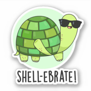 Sticker Jeu de coquille amusant Tortoise Animal Pun
