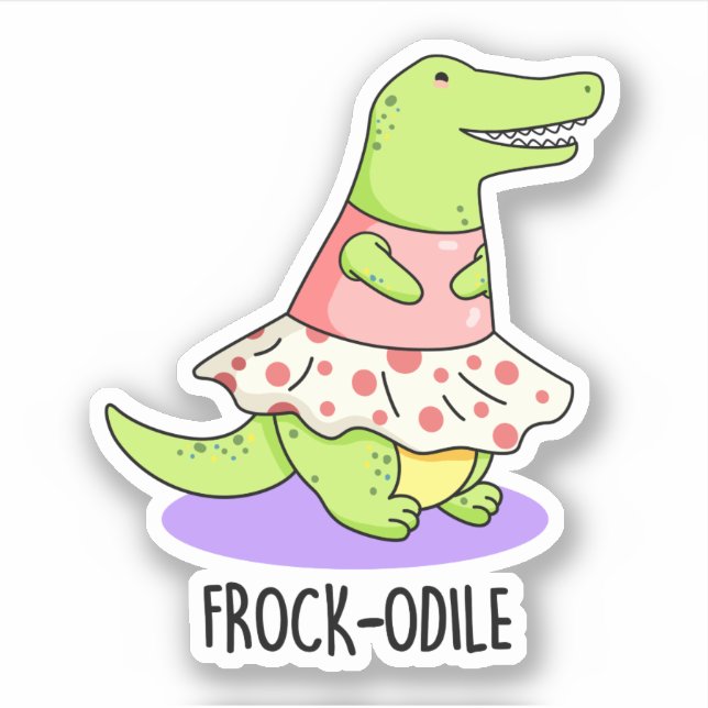 Sticker Jeu de crocodile amusant de roche-odile (Devant)