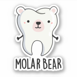 Sticker Jeu de dent amusant de l'ours molaire