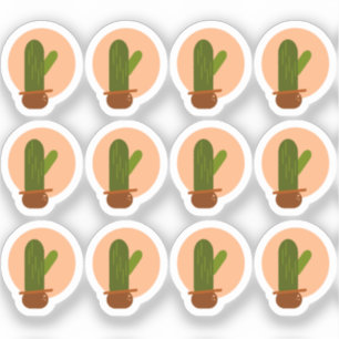 Sticker Jeu de design bohémien pointé de Cactus moderne