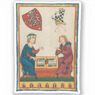 Sticker Jeu de jacquet, Art médiéval du XIVe siècle