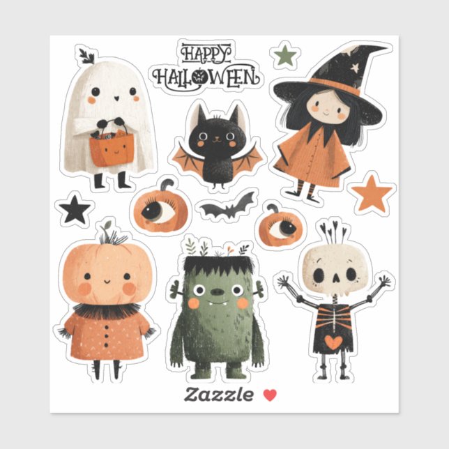 Sticker Jeu de monstres d'Halloween éffrayant (Feuille)