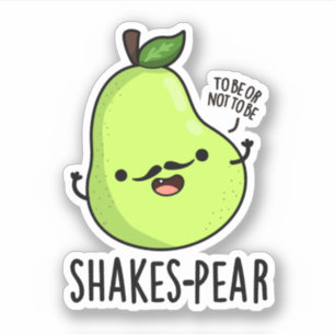 Sticker Jeu de poire de tremblement Funny Pear Fruit Pun