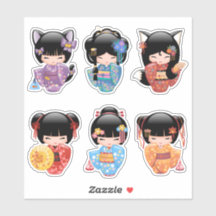 Jeu de poupées Kokeshi 2 - Japonais Kimono Geisha 