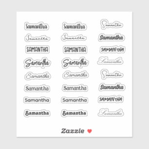 Sticker Jeu de prénom stylish Girly tendance de 24 polices