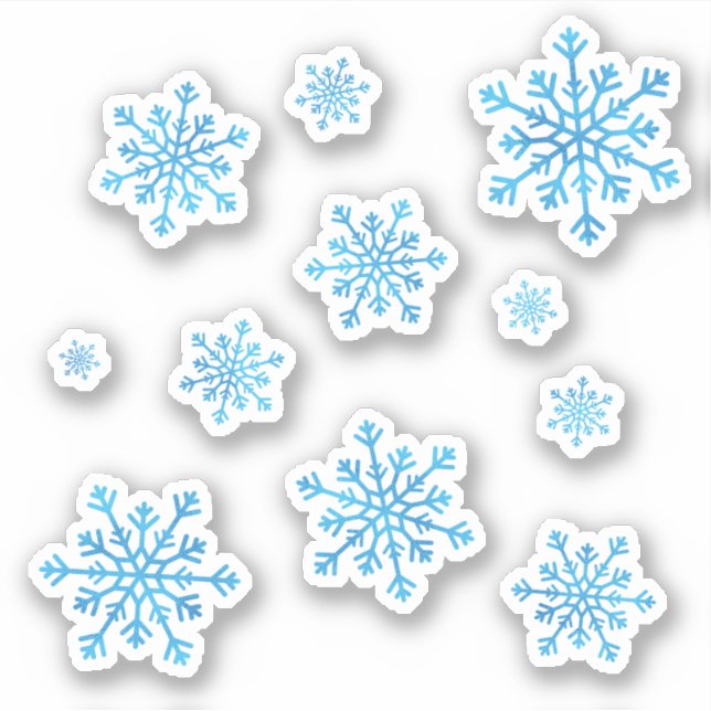 Sticker Jeu de Pretty Blue Christmas Snowflakes hiver (Devant)