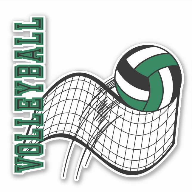 Sticker Jeu de volley-ball - Vert foncé (Devant)